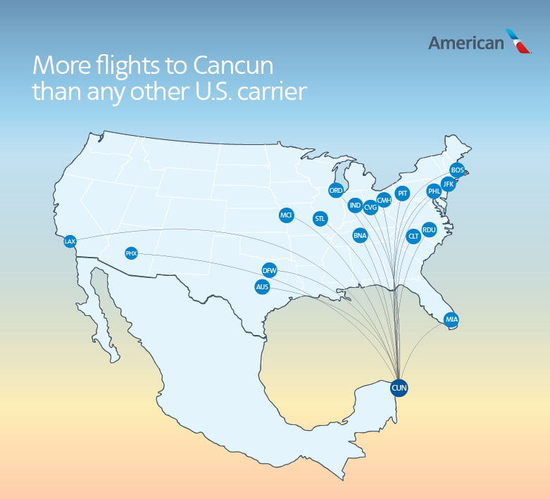 American Airlines debuts record schedule for Cancun