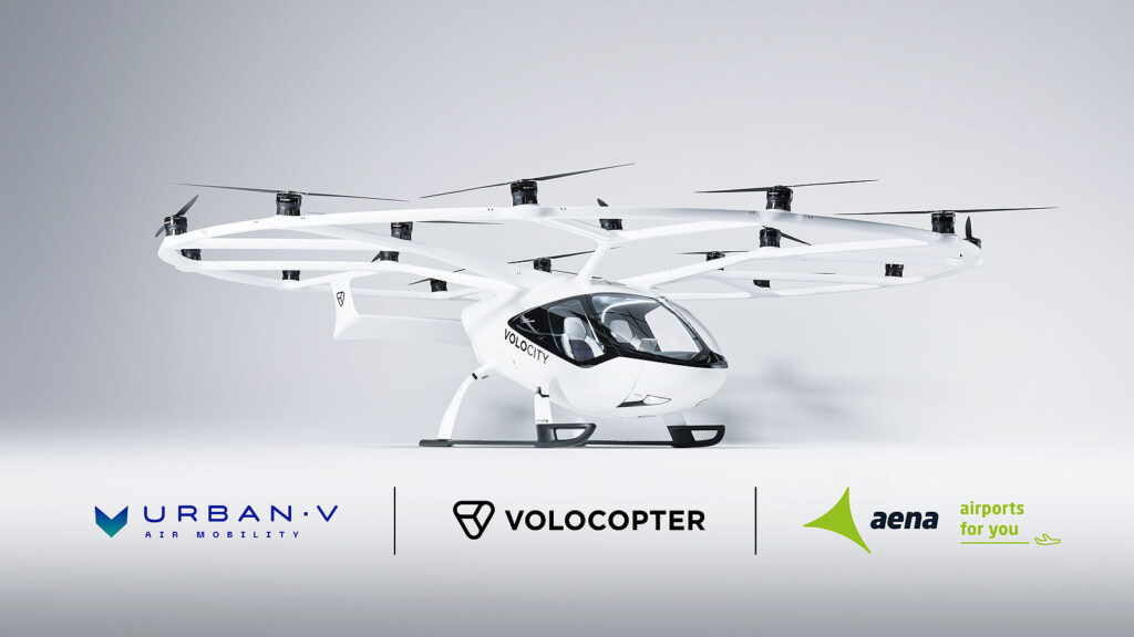 Aena SME, S.A., UrbanV, and Volocopter collaborate to develop an UAM Pilot Project in Spain