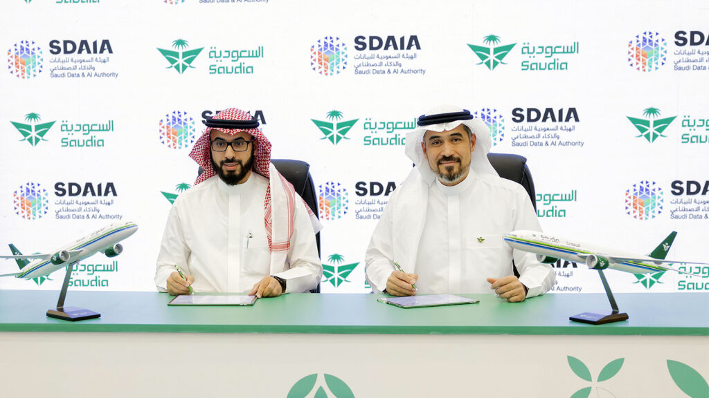 Saudia and SDAIA sign an agreement to allow guests to use AlFursan miles for charity